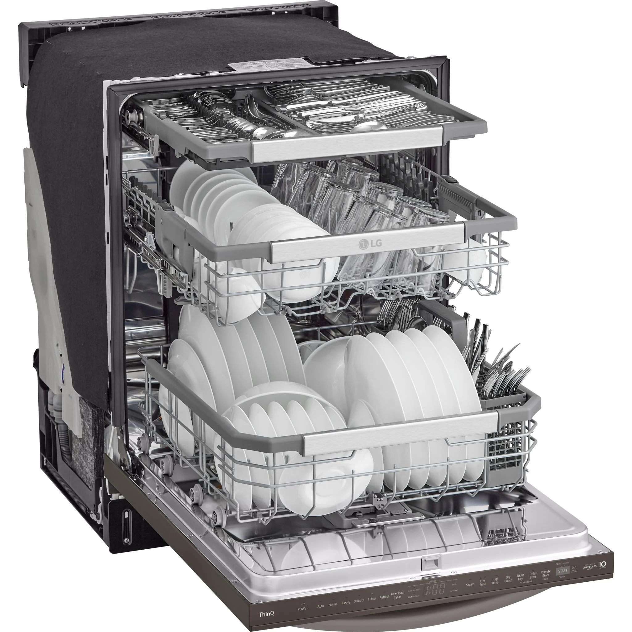 LG Smart Top Control Dishwasher with 1-Hour Wash & Dry, QuadWash Pro™, TrueSteam® and Dynamic Heat Dry - Black Stainless (LDTH7972D) - Image 15