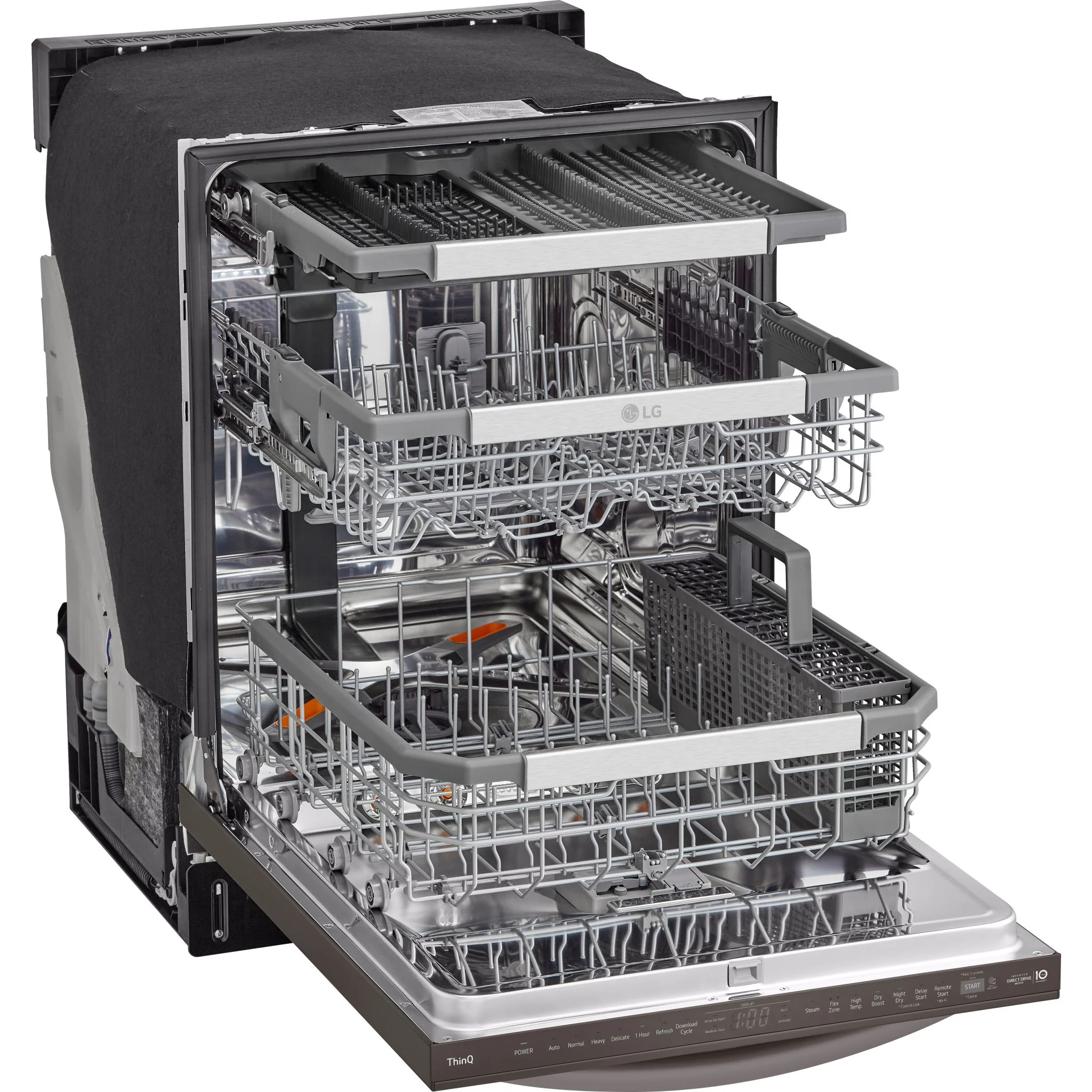 LG Smart Top Control Dishwasher with 1-Hour Wash & Dry, QuadWash Pro™, TrueSteam® and Dynamic Heat Dry - Black Stainless (LDTH7972D) - Image 5