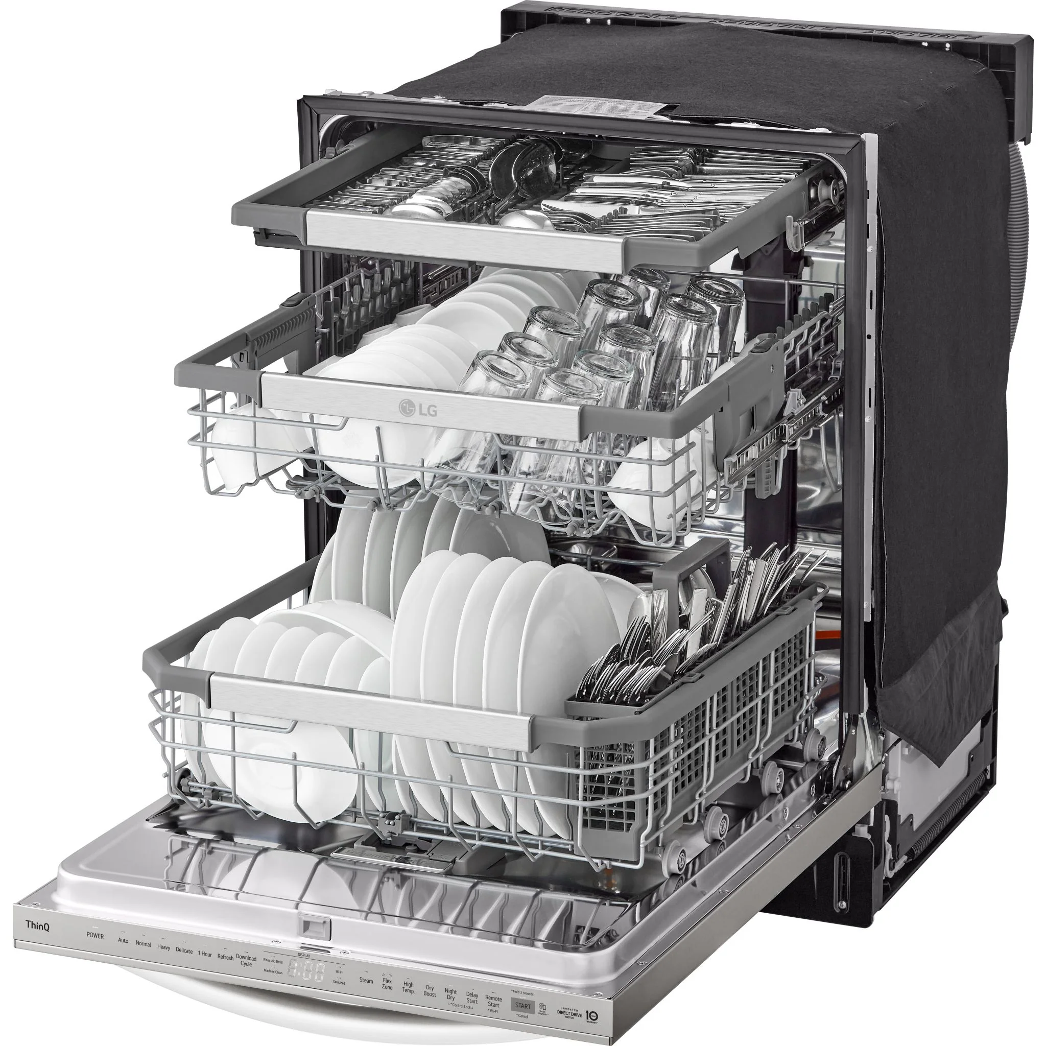 LG Smart Top Control Dishwasher with 1-Hour Wash & Dry, QuadWash Pro®, TrueSteam®, and Dynamic Heat Dry - Black Stainless (LDTH7972S) - Image 9