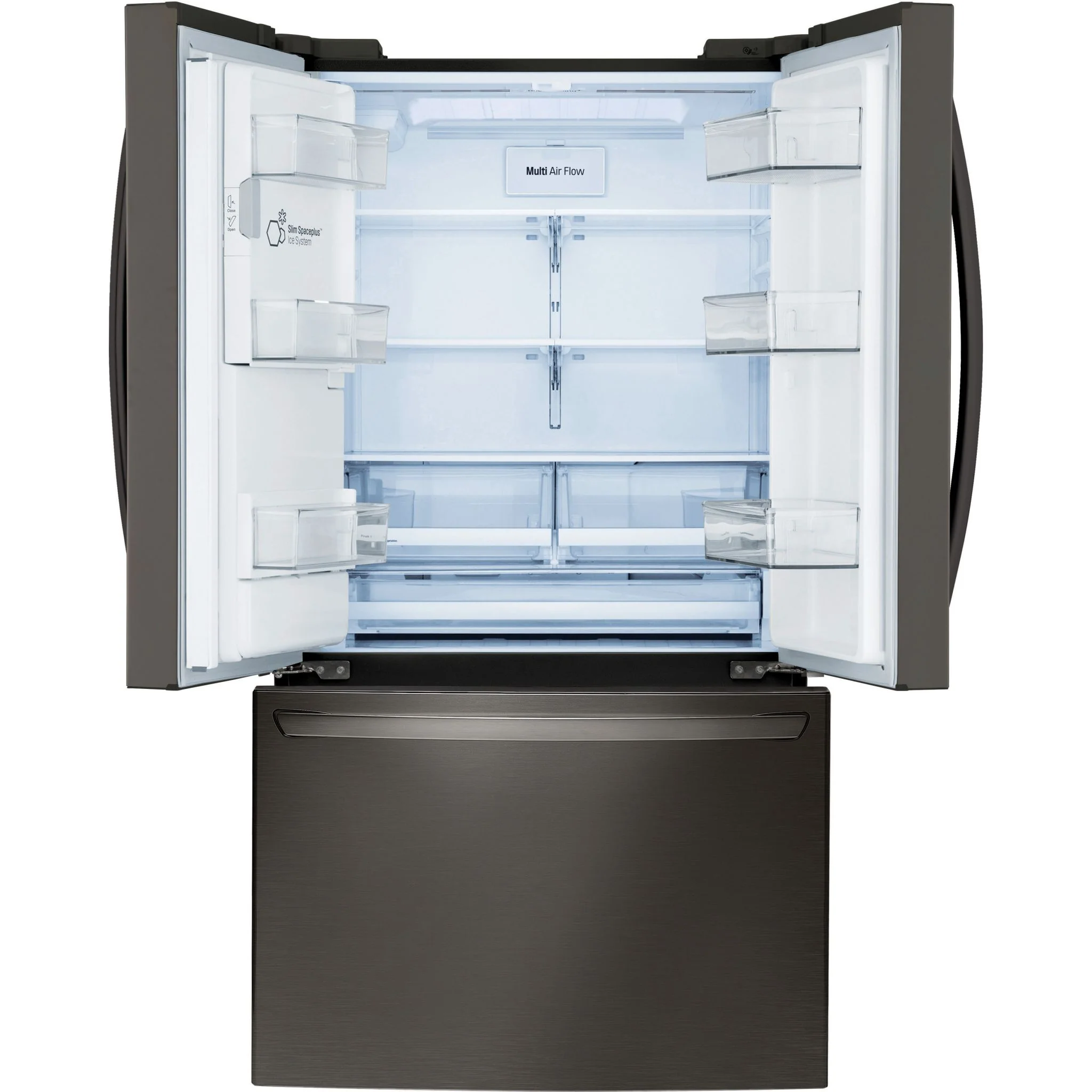 LG 28 cu.ft 3 Door French Door, Standard Depth, Ice and Water with Single Ice - Black Stainless (LRFS28XBD) - Image 8