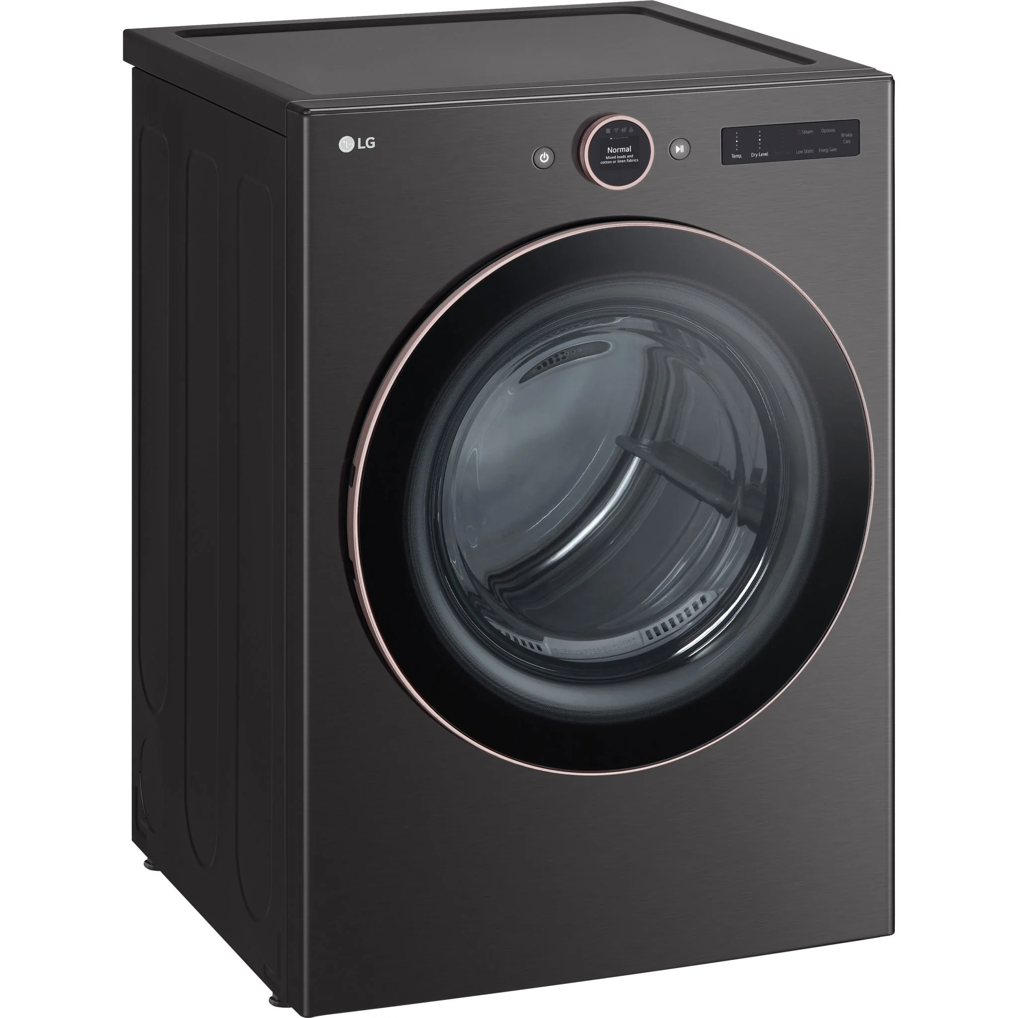 LG 7.4 cu. ft. Ultra Large Capacity Smart Front Load Electric ENERGY STAR® Dryer with Sensor Dry & Steam Technology - Black Steel (DLEX6500B) - Image 3