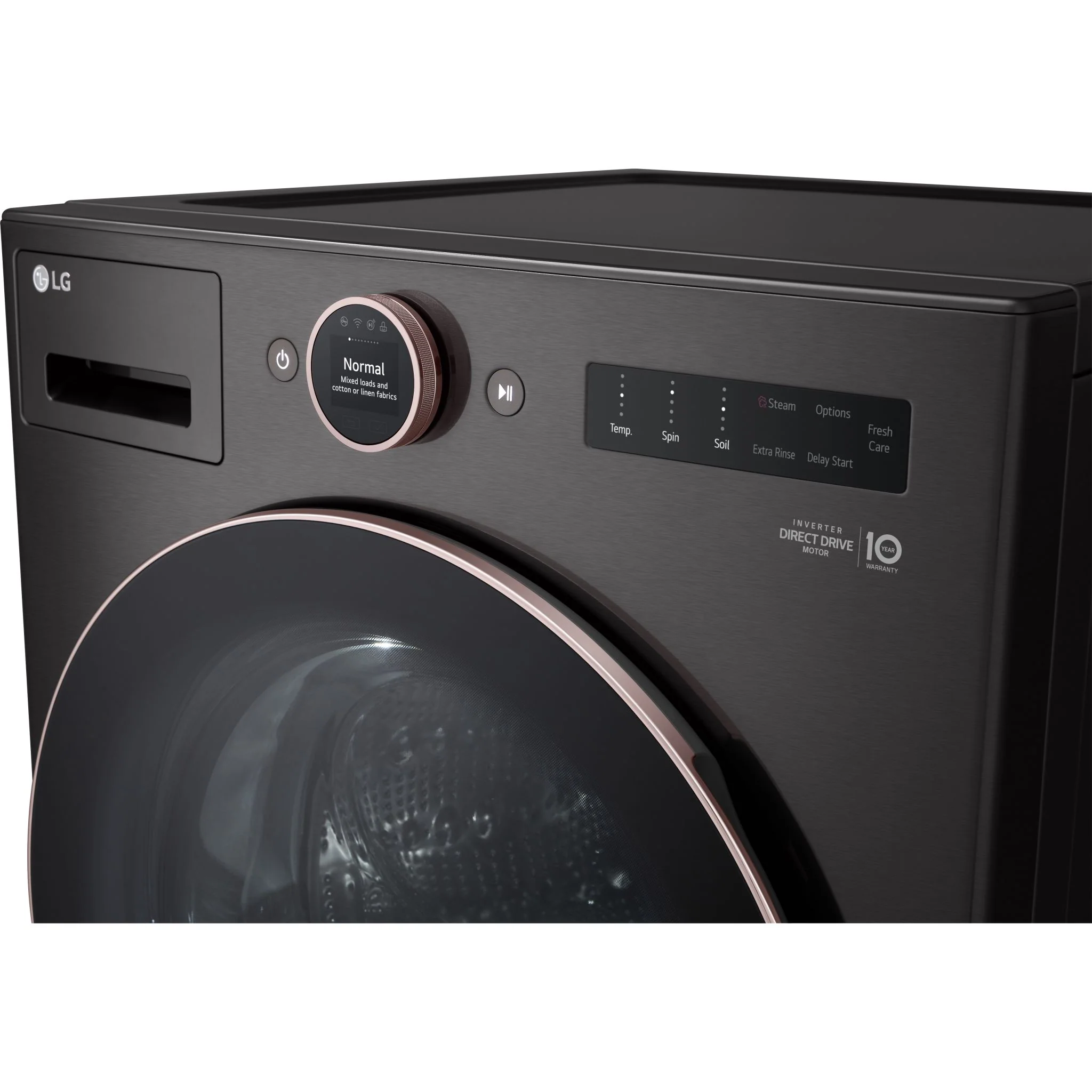 LG 5.8 cu. ft. Mega Capacity Smart Front Load ENERGY STAR® Washer with TurboWash®360° and AI DD™ Built-In Intelligence - Black Steel (WM6500HBA) - Image 13