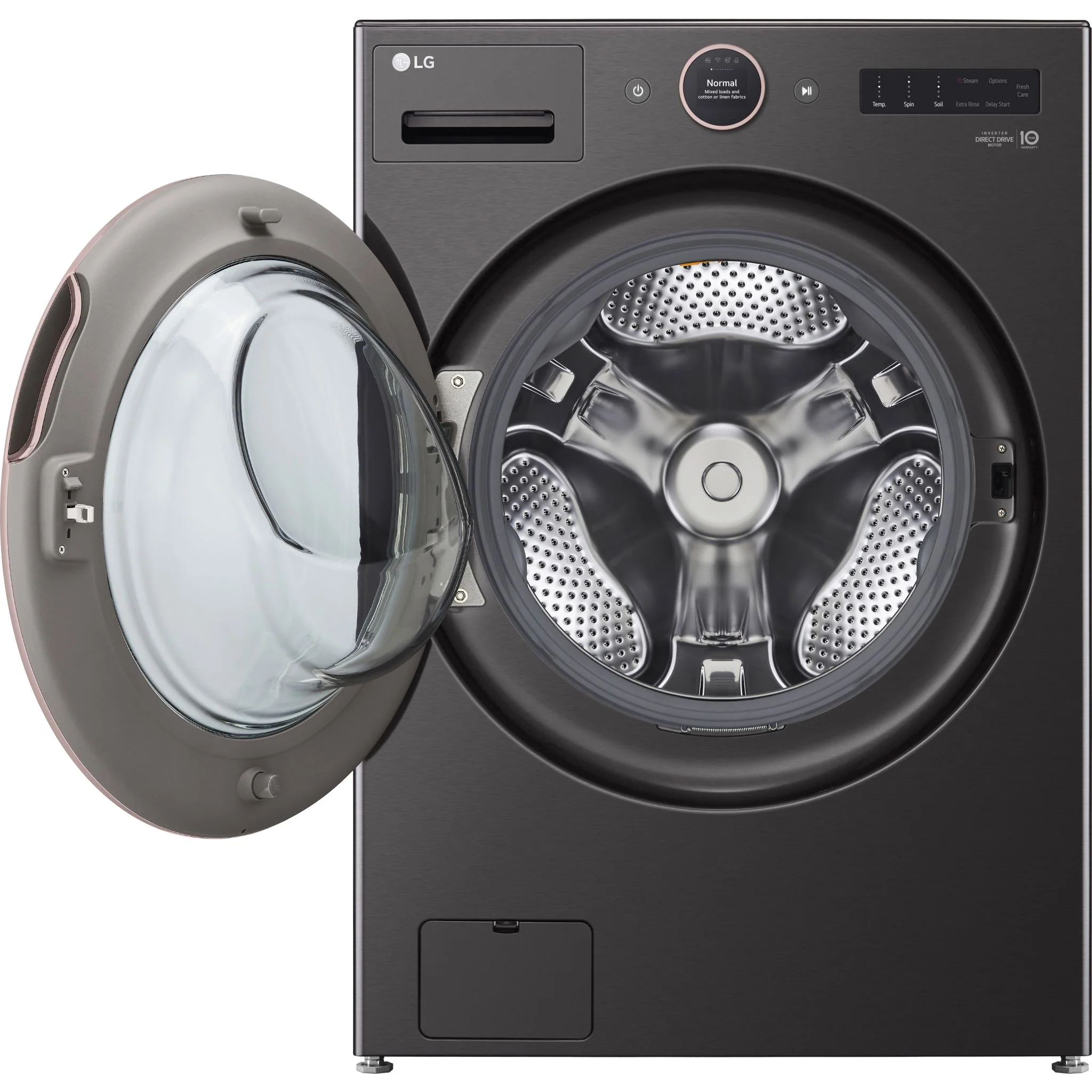 LG 5.8 cu. ft. Mega Capacity Smart Front Load ENERGY STAR® Washer with TurboWash®360° and AI DD™ Built-In Intelligence - Black Steel (WM6500HBA) - Image 14