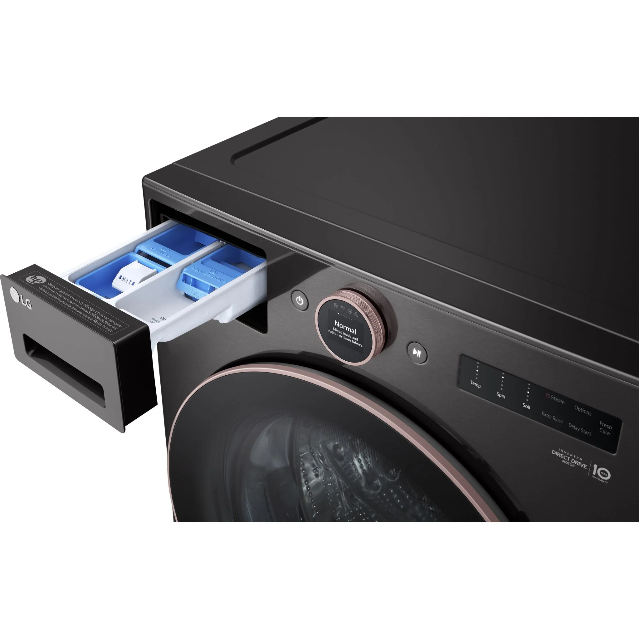 LG 5.8 cu. ft. Mega Capacity Smart Front Load ENERGY STAR® Washer with TurboWash®360° and AI DD™ Built-In Intelligence - Black Steel (WM6500HBA) - Image 17