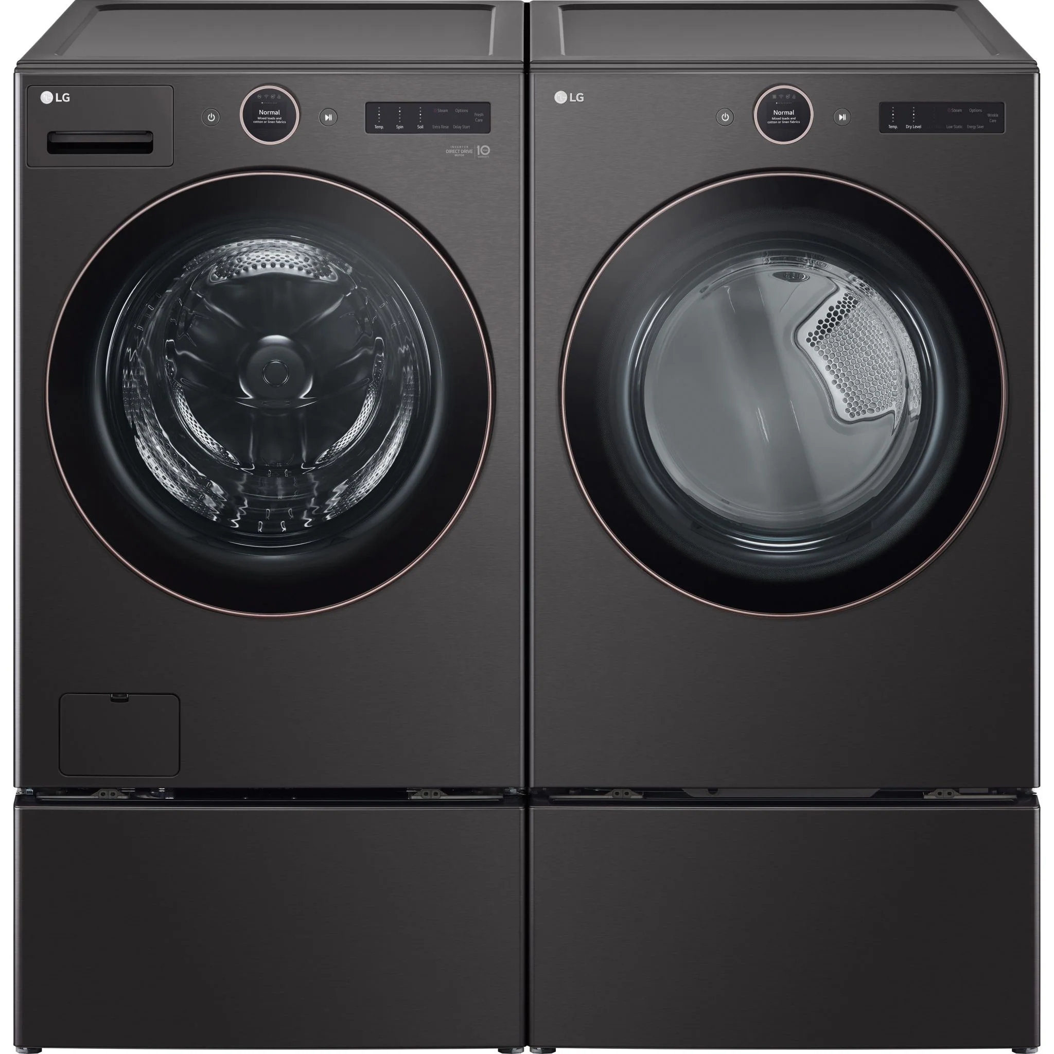 LG 5.8 cu. ft. Mega Capacity Smart Front Load ENERGY STAR® Washer with TurboWash®360° and AI DD™ Built-In Intelligence - Black Steel (WM6500HBA) - Image 23