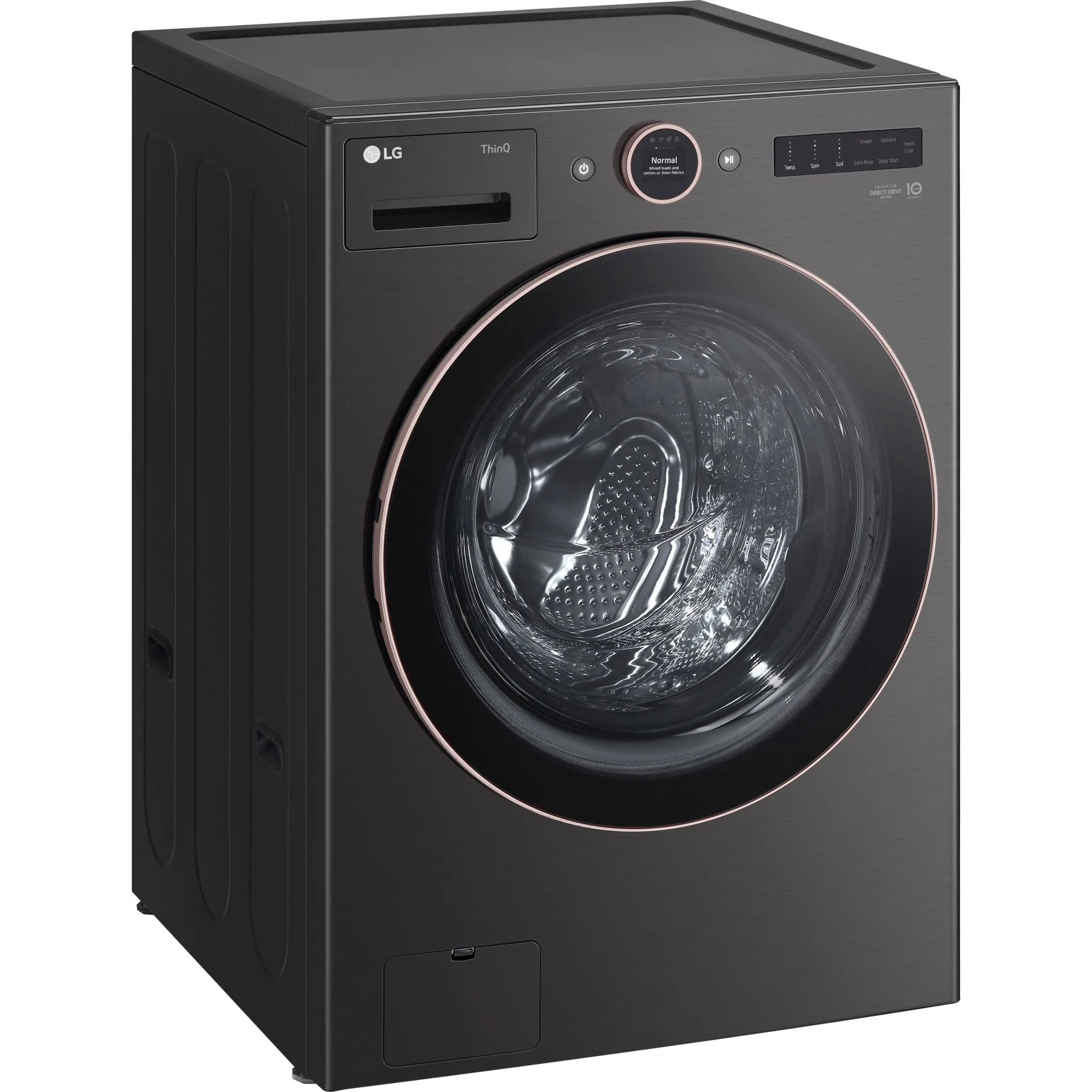 LG 5.8 cu. ft. Mega Capacity Smart Front Load ENERGY STAR® Washer with TurboWash®360° and AI DD™ Built-In Intelligence - Black Steel (WM6500HBA) - Image 3