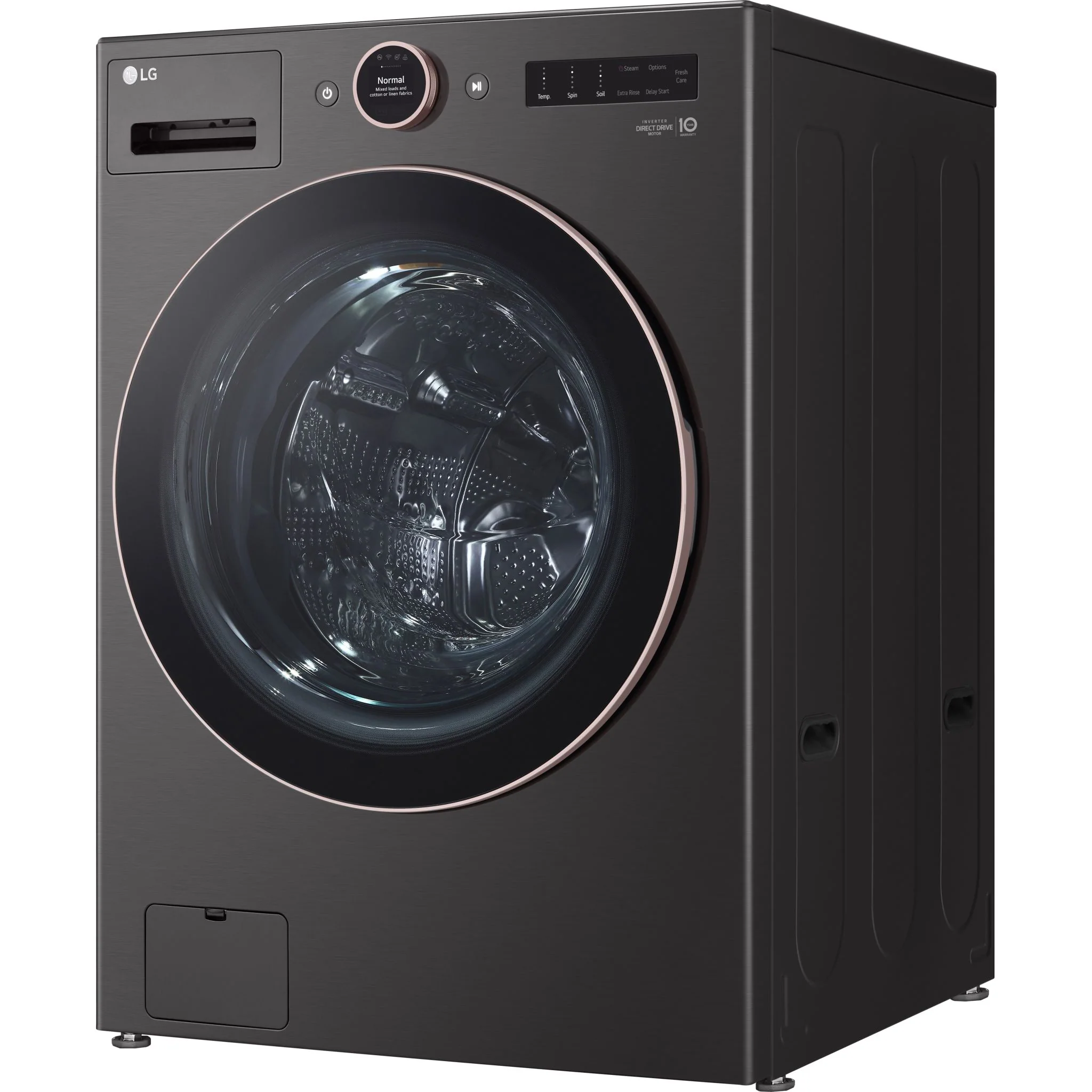 LG 5.8 cu. ft. Mega Capacity Smart Front Load ENERGY STAR® Washer with TurboWash®360° and AI DD™ Built-In Intelligence - Black Steel (WM6500HBA) - Image 4