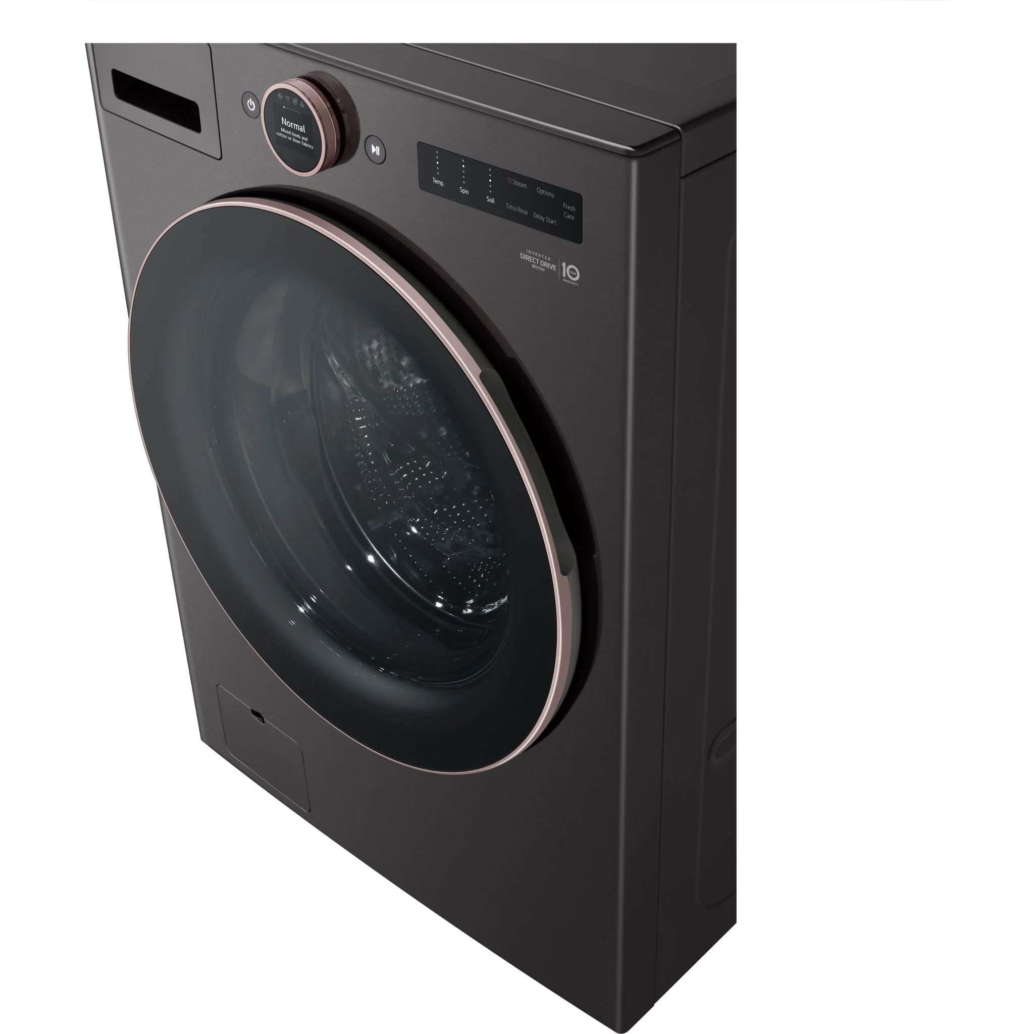 LG 5.8 cu. ft. Mega Capacity Smart Front Load ENERGY STAR® Washer with TurboWash®360° and AI DD™ Built-In Intelligence - Black Steel (WM6500HBA) - Image 8