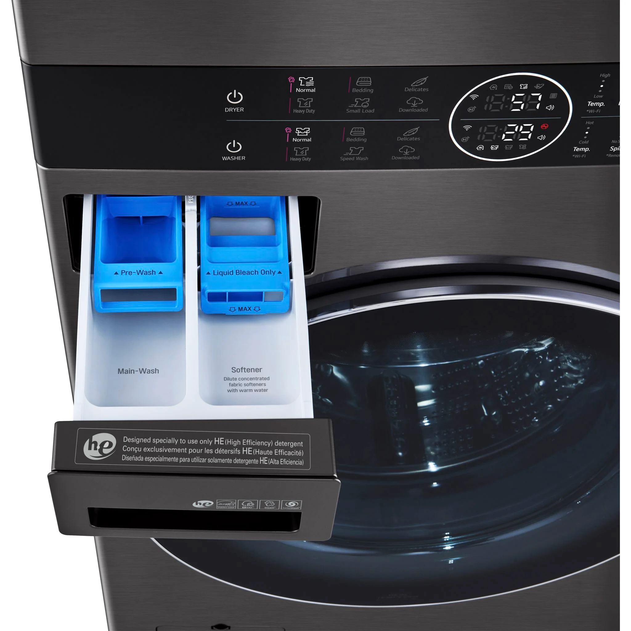 LG Single Unit Front Load LG WashTower® with Centre Control™ 5.2 cu. ft. Washer and 7.4 cu. ft. Gas - Black (WKGX201HBA) - Image 20