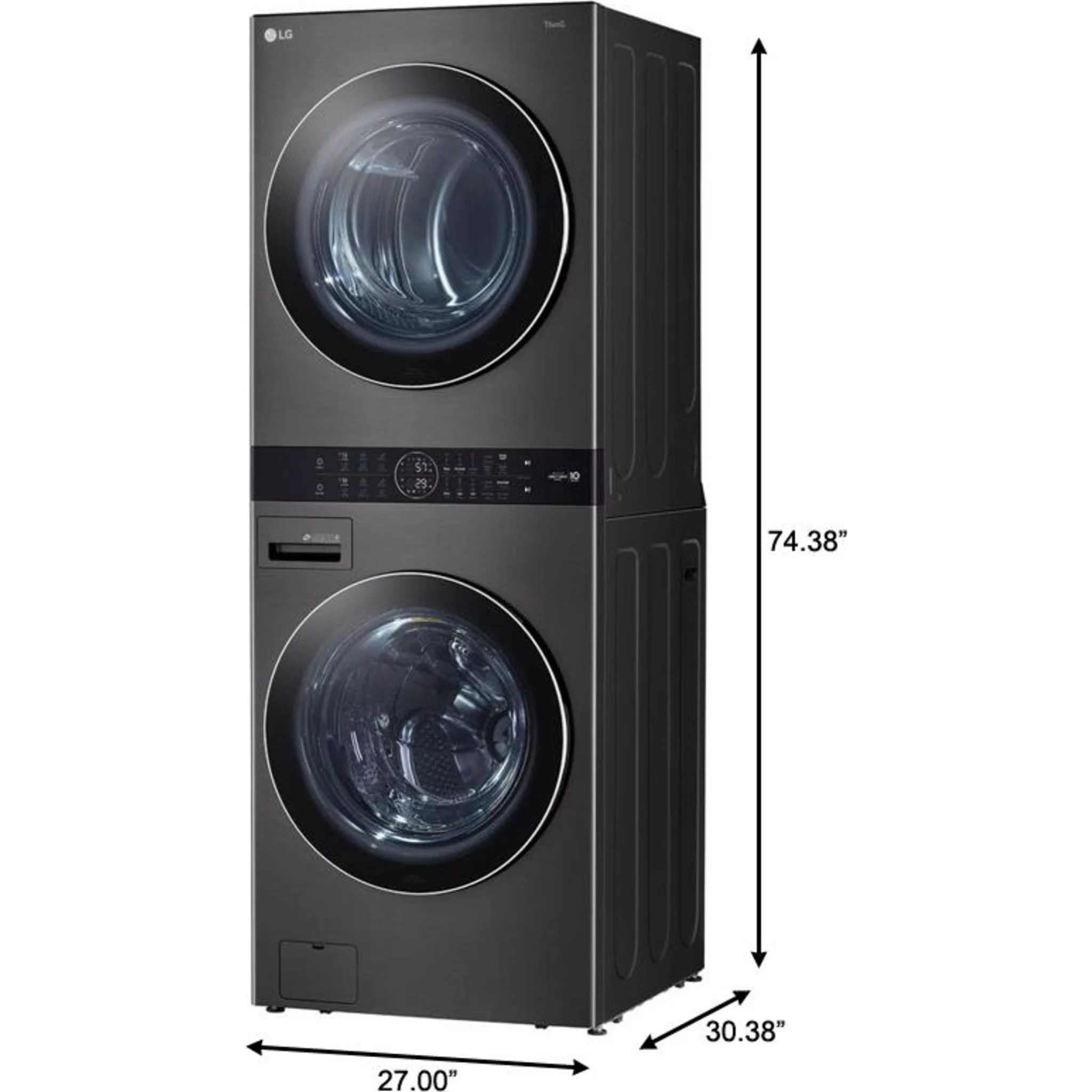 LG Single Unit Front Load LG WashTower® with Centre Control™ 5.2 cu. ft. Washer and 7.4 cu. ft. Gas - Black (WKGX201HBA) - Image 25