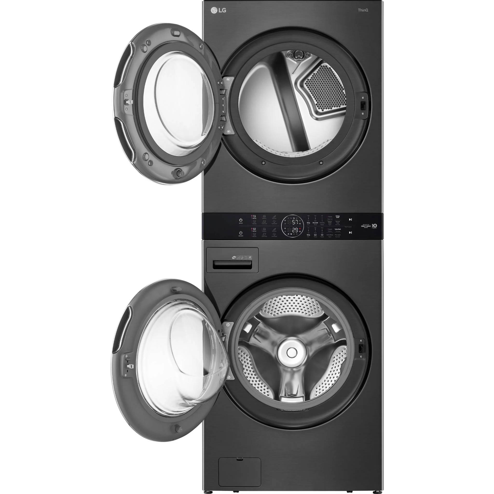 LG Single Unit Front Load LG WashTower® with Centre Control™ 5.2 cu. ft. Washer and 7.4 cu. ft. Gas - Black (WKGX201HBA) - Image 3
