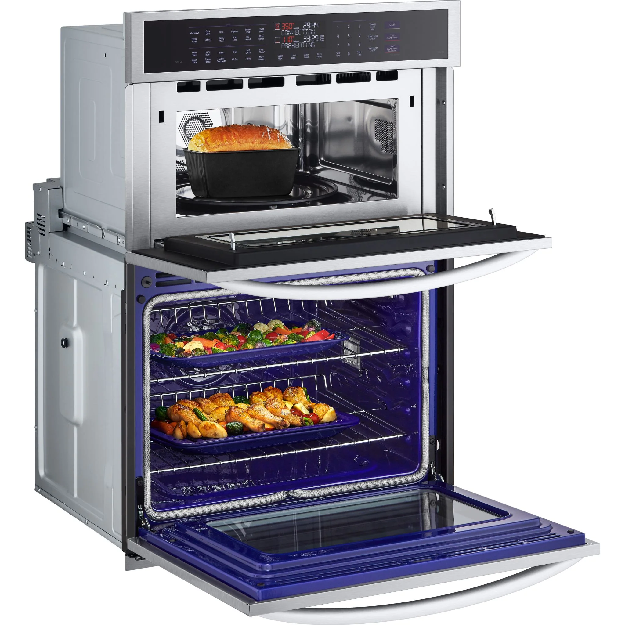 LG 1.7/4.7 cu. ft. Smart Combination Wall Oven with InstaView®, True Convection, Air Fry, and Steam Sous Vide - Stainless (WCEP6427F) - Image 10