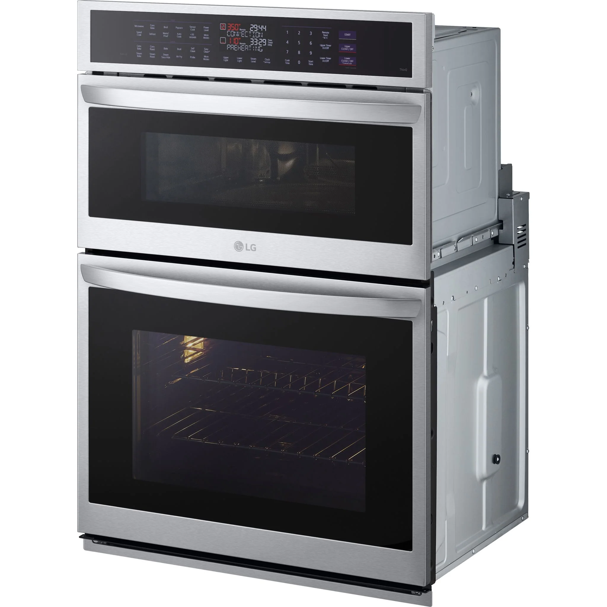 LG 1.7/4.7 cu. ft. Smart Combination Wall Oven with InstaView®, True Convection, Air Fry, and Steam Sous Vide - Stainless (WCEP6427F) - Image 3